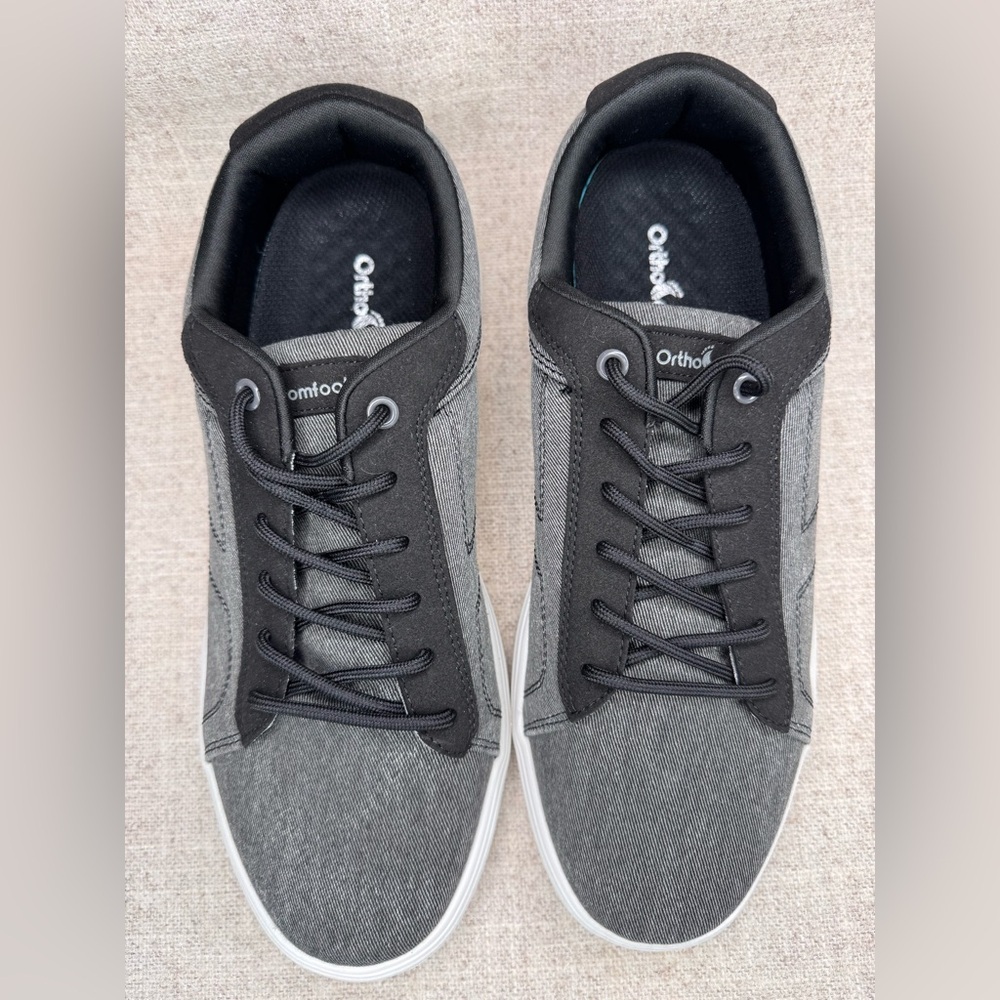 OrthoComfoot NWOB‎ mens 43 (9.5) orthopedic arch support canvas lace up sneakers - Picture 6 of 10
